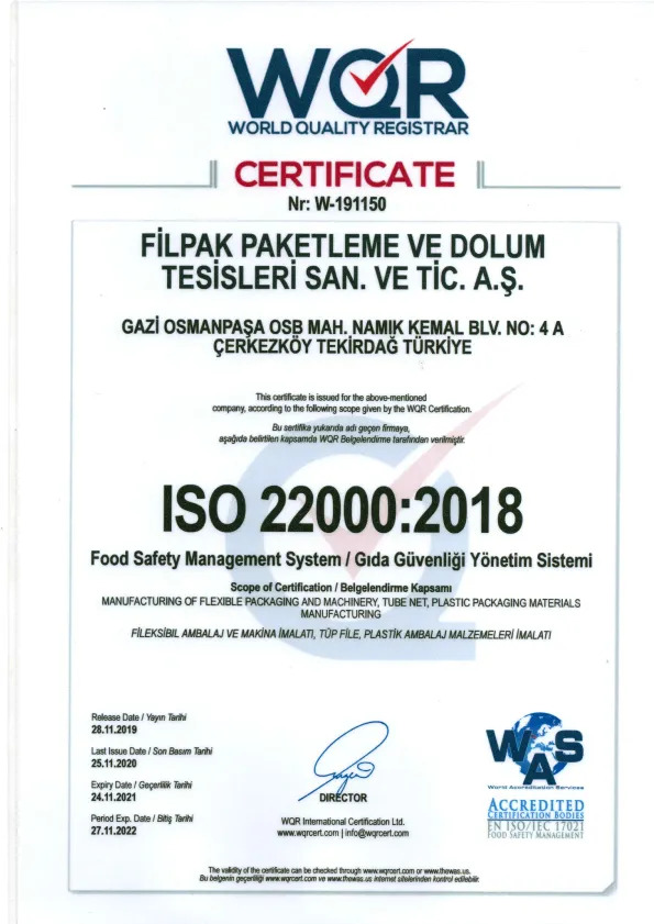 Filpackusa ISO-22000